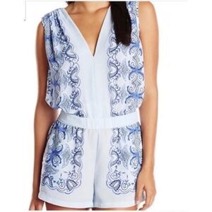 BCBGMaxAzria Vance Romper in Light Oasis Combo XS